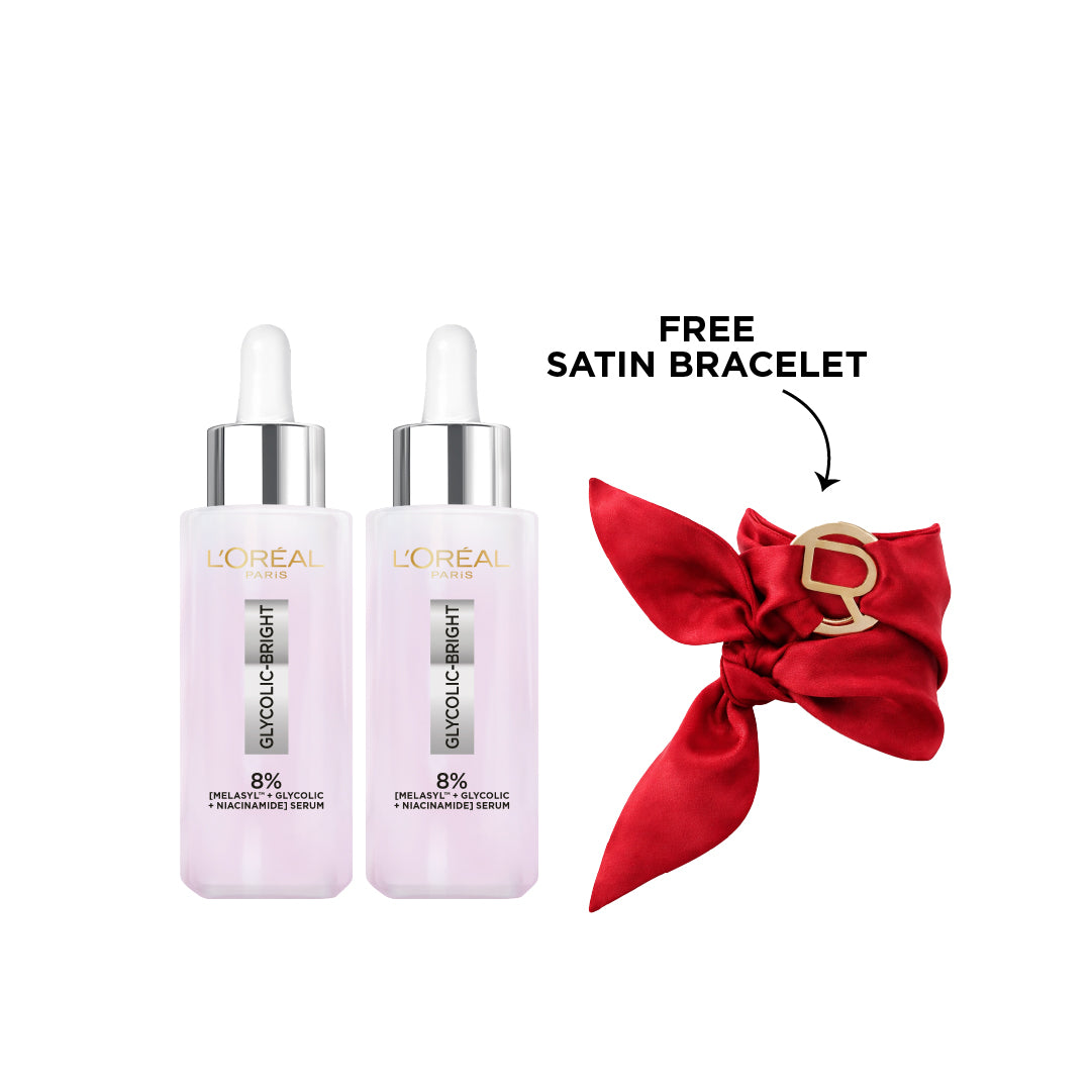 2x Glycolic Bright Instant Face Serum 30 ML + FREE Satin Bracelet At 25% OFF