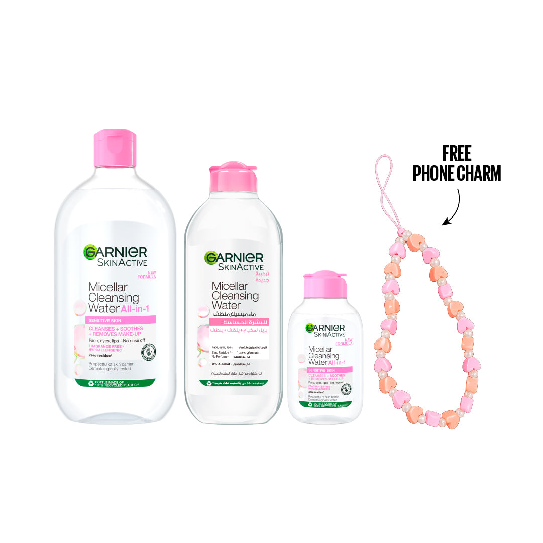 Micellar Water 700ml + Micellar Water 400ml + Micellar Water 100ml + FREE Phone Charm At 15% OFF