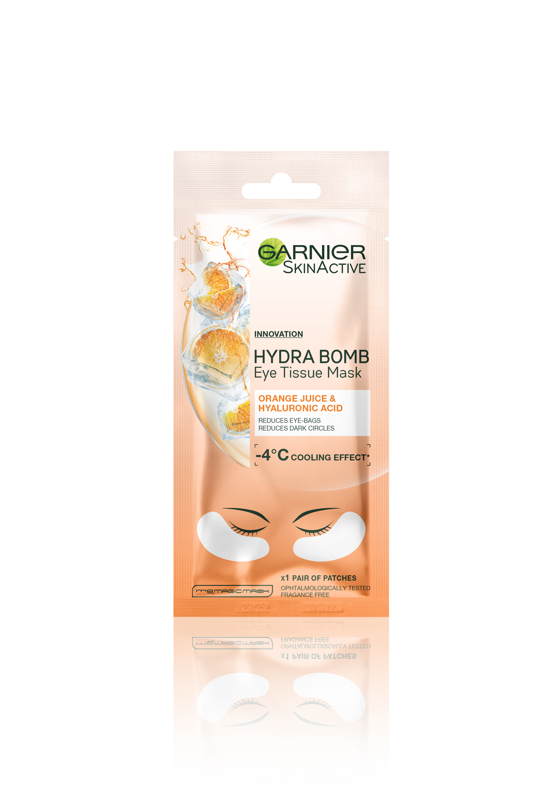 Garnier - Hydra Bomb Hydrating & Brightening Eye Tissue Mask - with Hyaluronic Acid and Vitamin C for Dark Circles