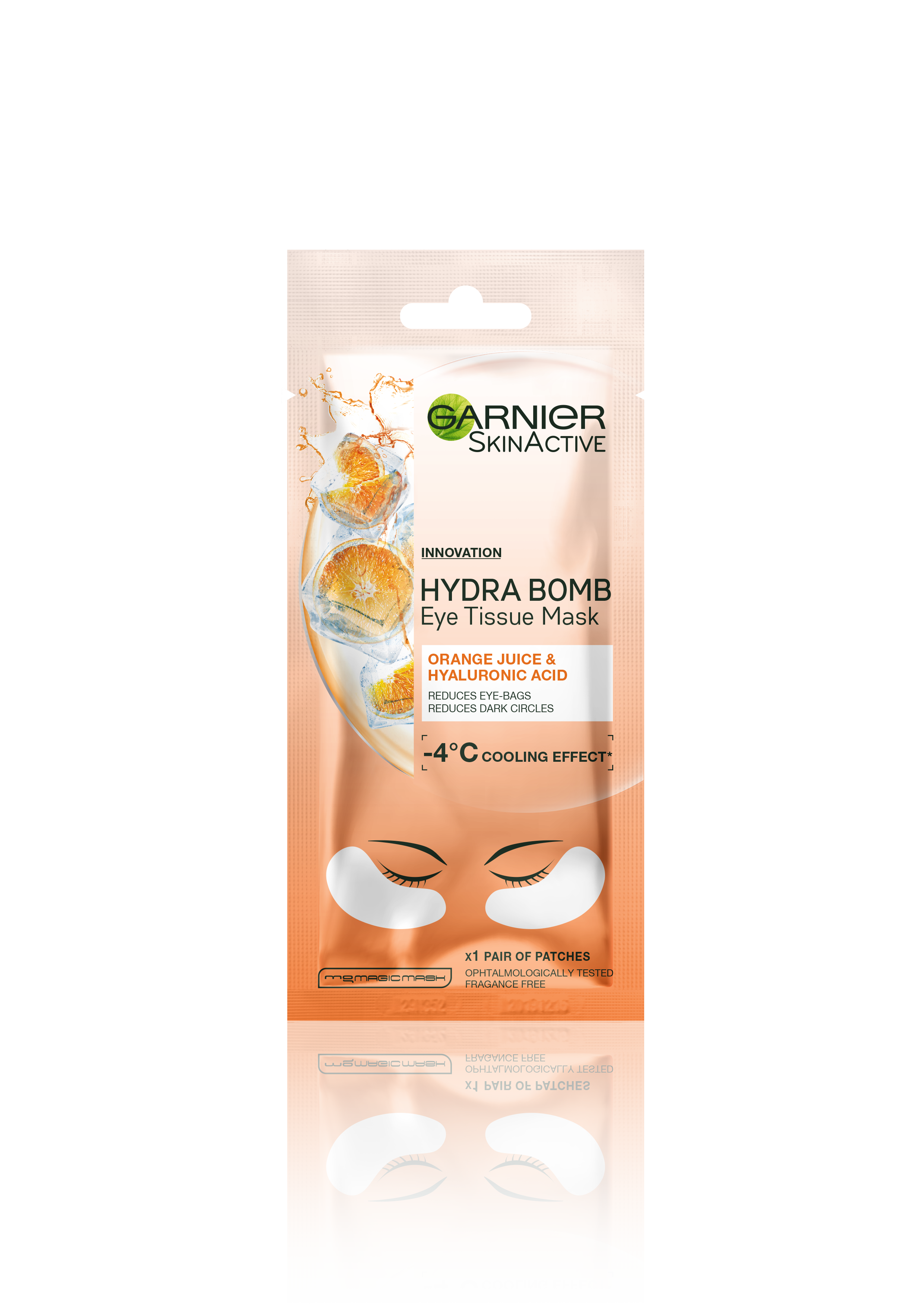 Garnier - Hydra Bomb Hydrating & Brightening Eye Tissue Mask - with Hyaluronic Acid and Vitamin C for Dark Circles