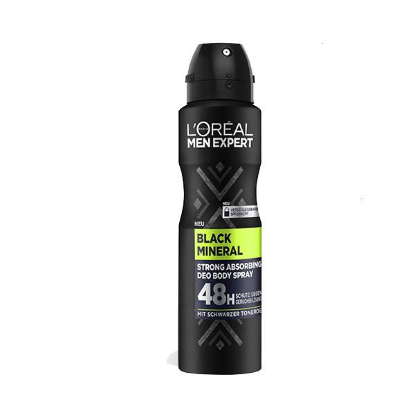 L'Oréal Paris Black Mineral 48H Deodorant Body Spray | Loolia Closet